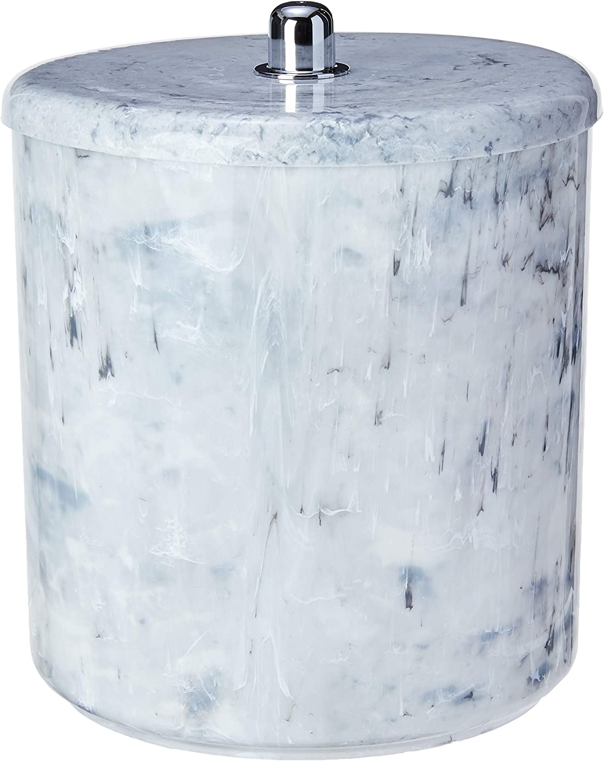 Cesto Branco Marmorizado 20 Cm X 25 Cm Com Tampa 6 L Astra