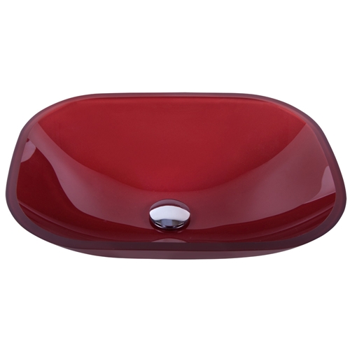 Cuba De Vidro Para Banheiro Cp-Am38 Vm Ametista Com Válvula Vermelha Astra