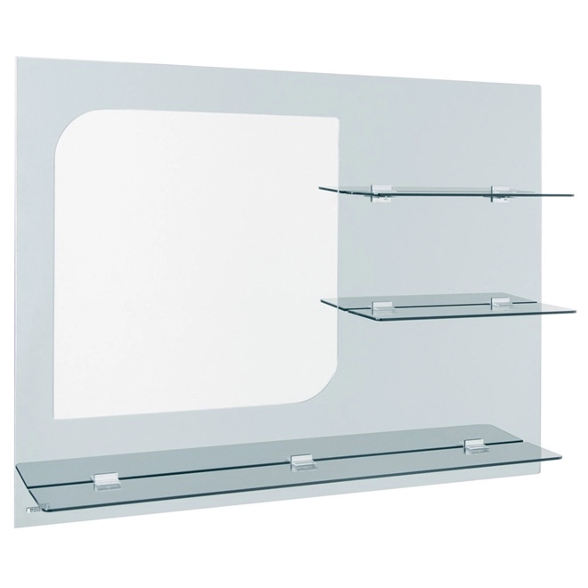 Espelho Retangular Madri Europa 80X60Cm 3 Prateleiras Astra