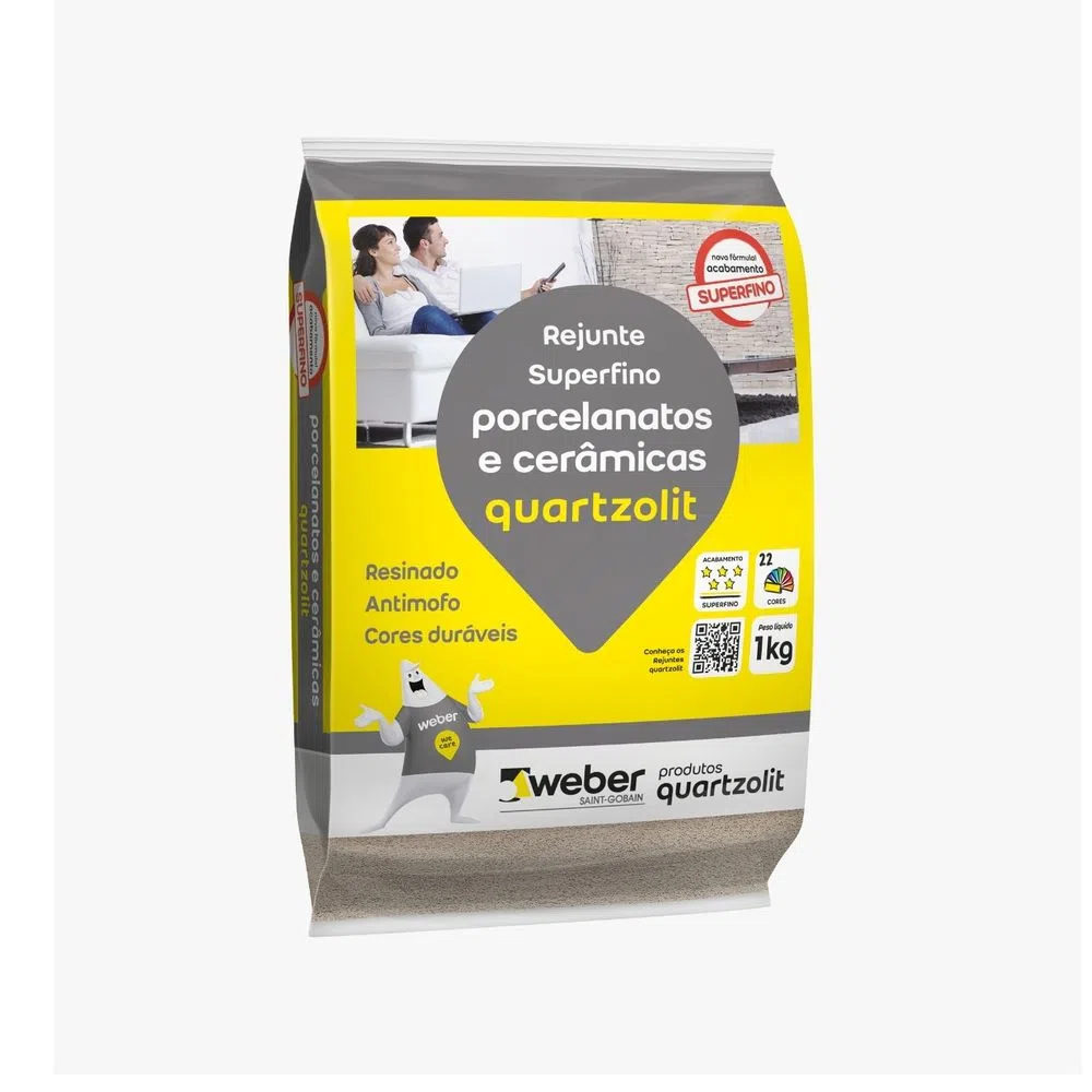 Rejunte Cimentício Para Porcelanato 1 kg Onix Quartzolit